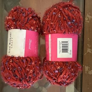 Izzak Mizrahi premium yarn.  Orange w sparkling colors-great for fall, Halloween